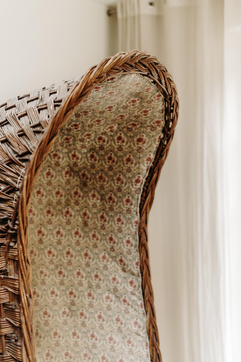 Sedia da portiere in rattan degli anni '30 In condizioni discrete in vendita a Brecht, BE