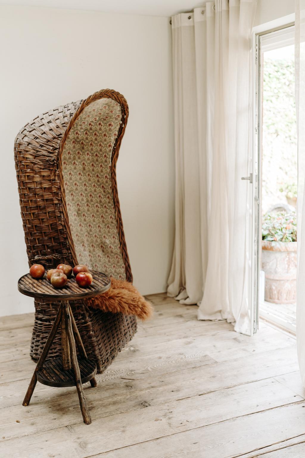Sedia da portiere in rattan degli anni '30 in vendita 3