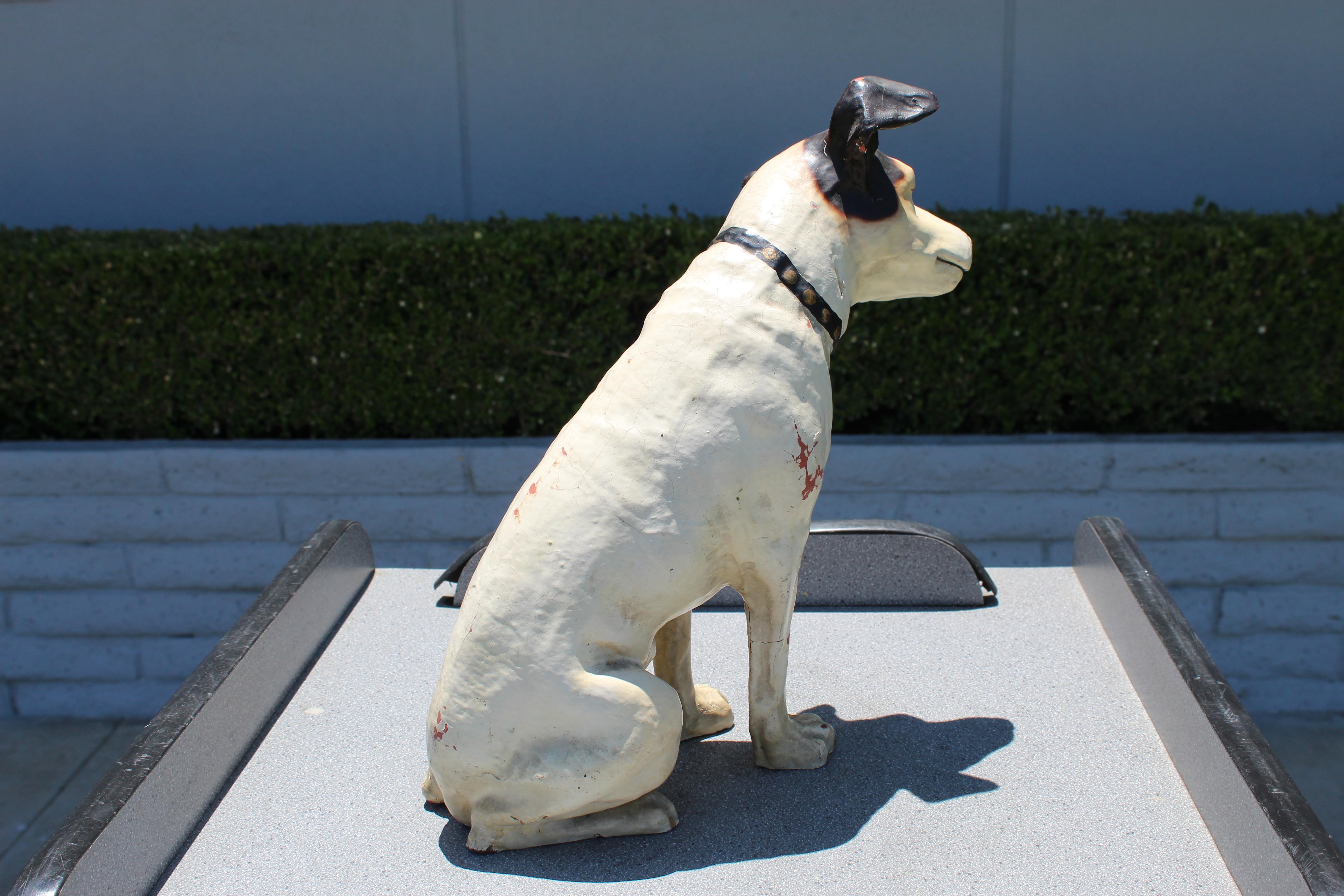 Paper 1930s RCA Nipper Dog Statue in Original Condition