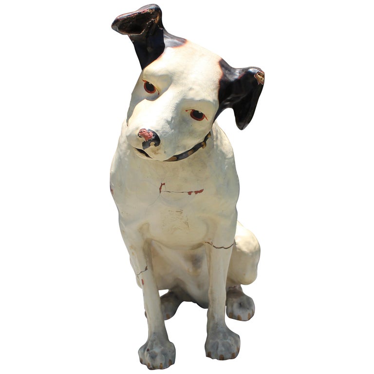 1930s RCA Nipper Dog Statue in Original Condition at 1stDibs original