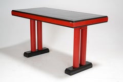 1930s Red & Black Wooden Console Table