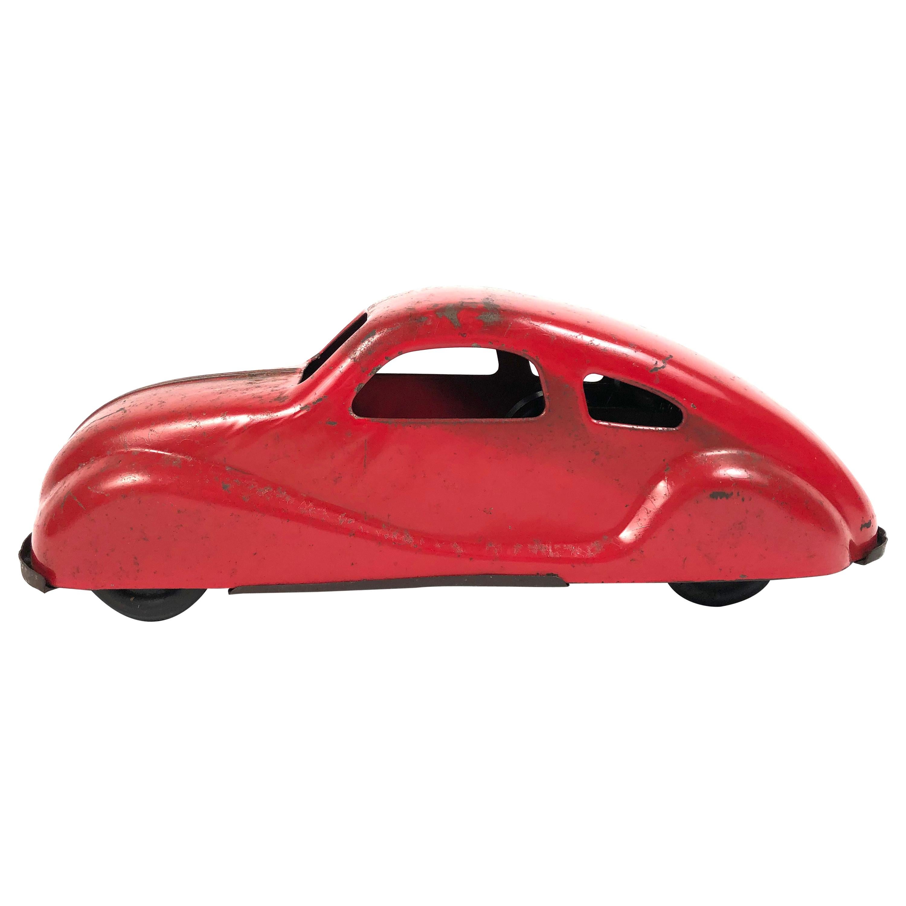 1930s Red Pressed Tin Toy Car at 1stDibs | 1930s toy cars