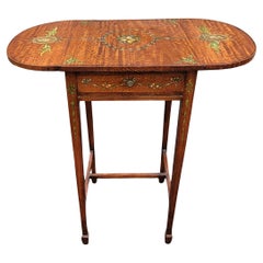 1930s Refinished and Hand-Painted Dropleaf Pembroke Table