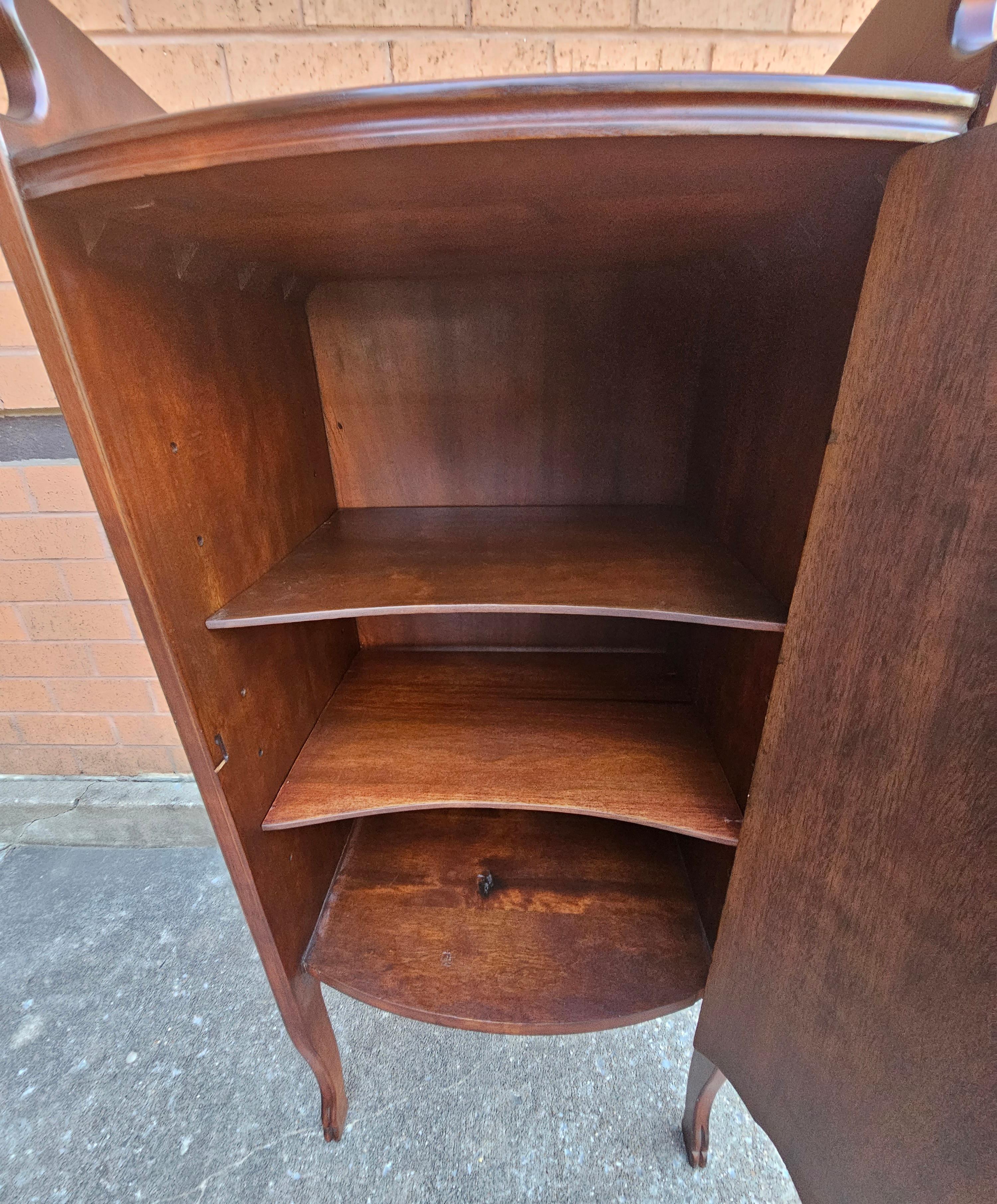 1930s Refinished Edwardian Mahogany and Satinwood Inlaid Sheet Music Cabinet For Sale 3