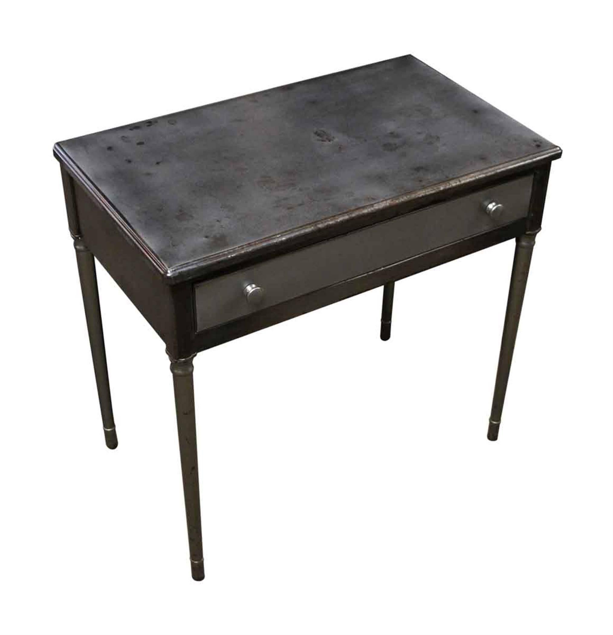 Mid-20th Century 1930s Refinished Steel Industrial Desk with One Drawer