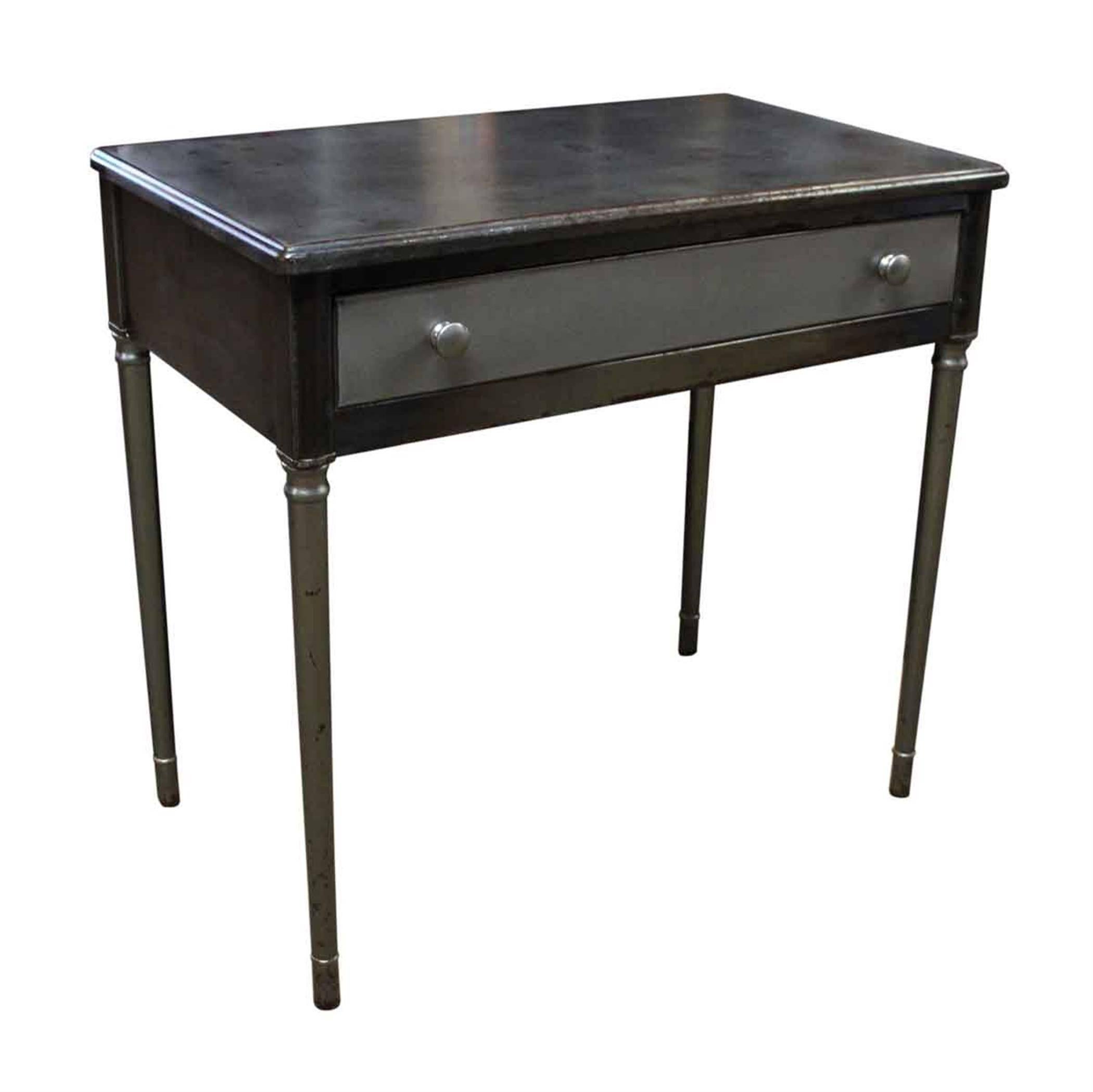 1930s Refinished Steel Industrial Desk with One Drawer