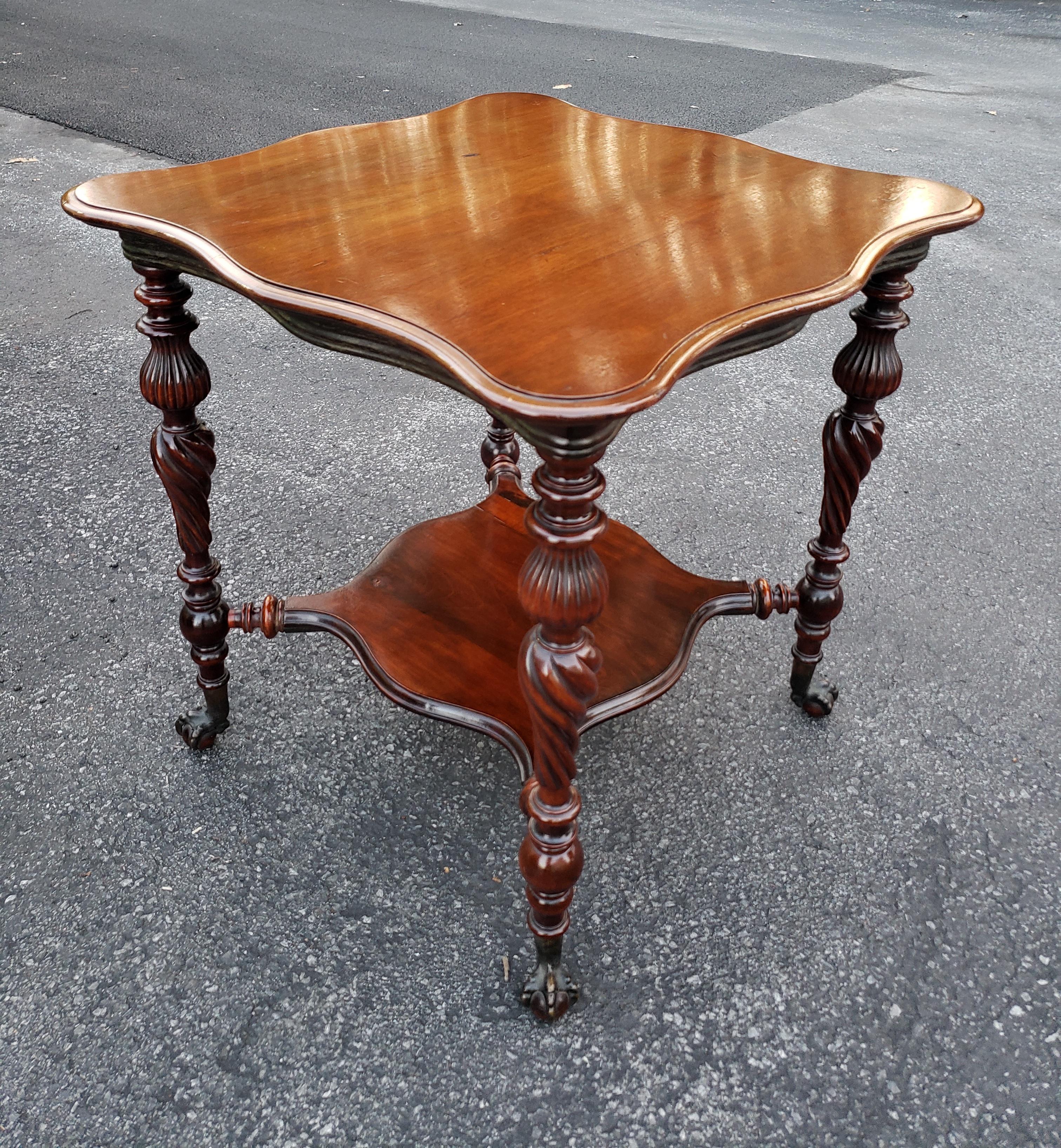 antique claw foot table with glass balls