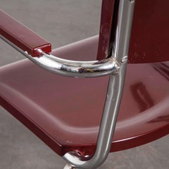 1930s Rene Herbst Original Desk, Armchair, Bakelite Seat