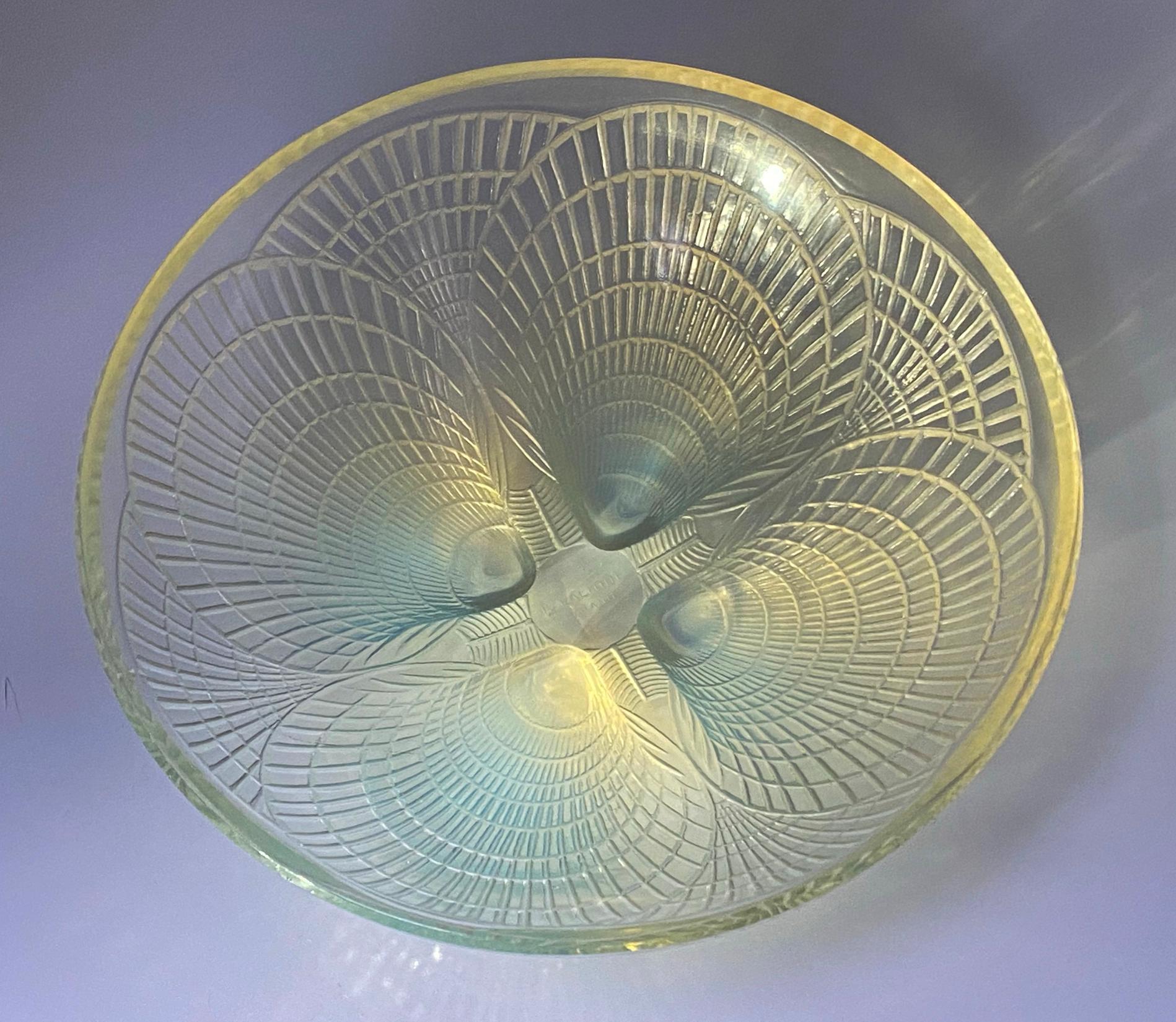 French 1930's René Lalique Opalescent Coquilles Bowl Number 3200