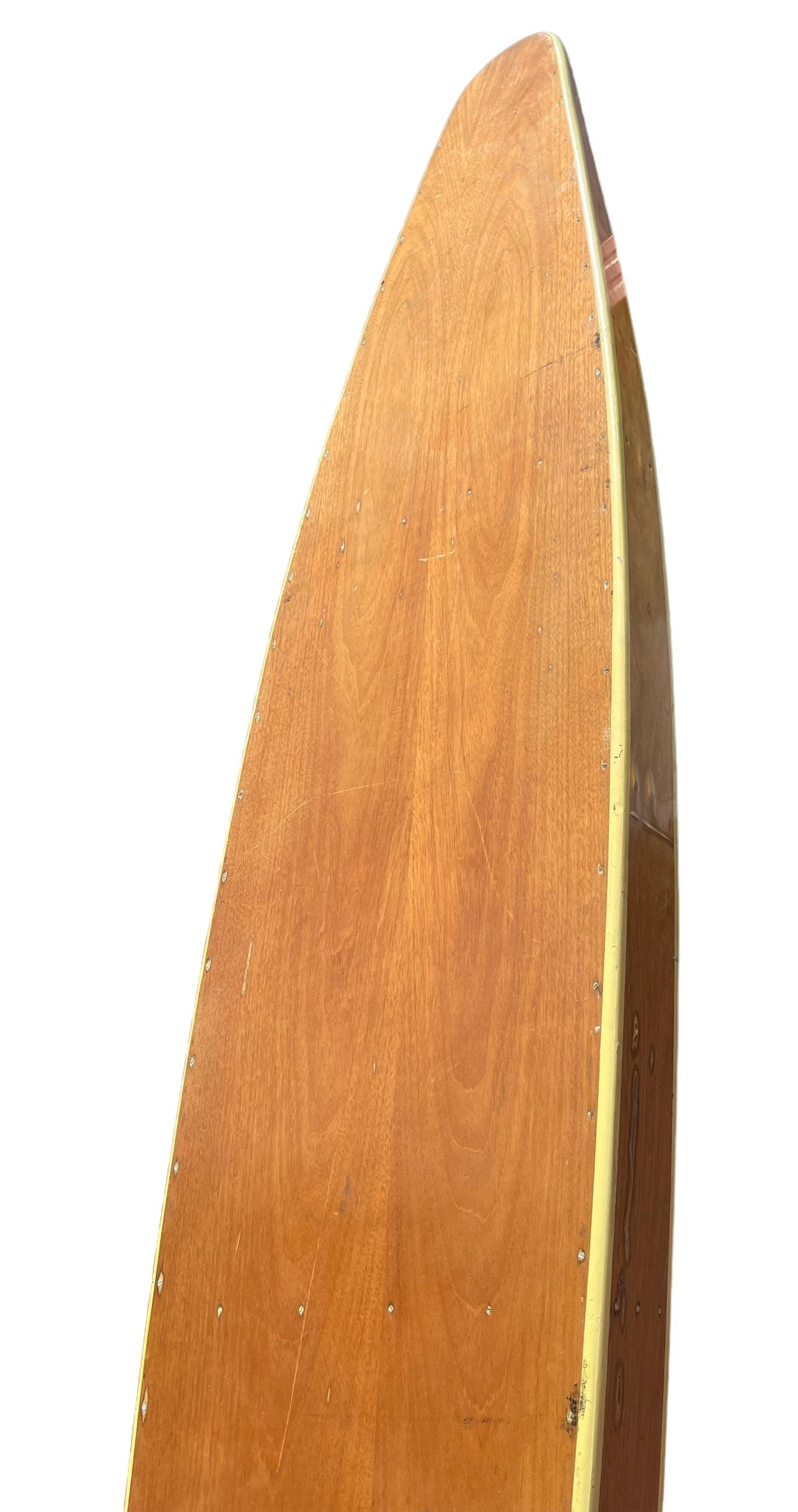 1930s Replica Tom Blake hollow wooden surfboard In Fair Condition For Sale In Haleiwa, HI