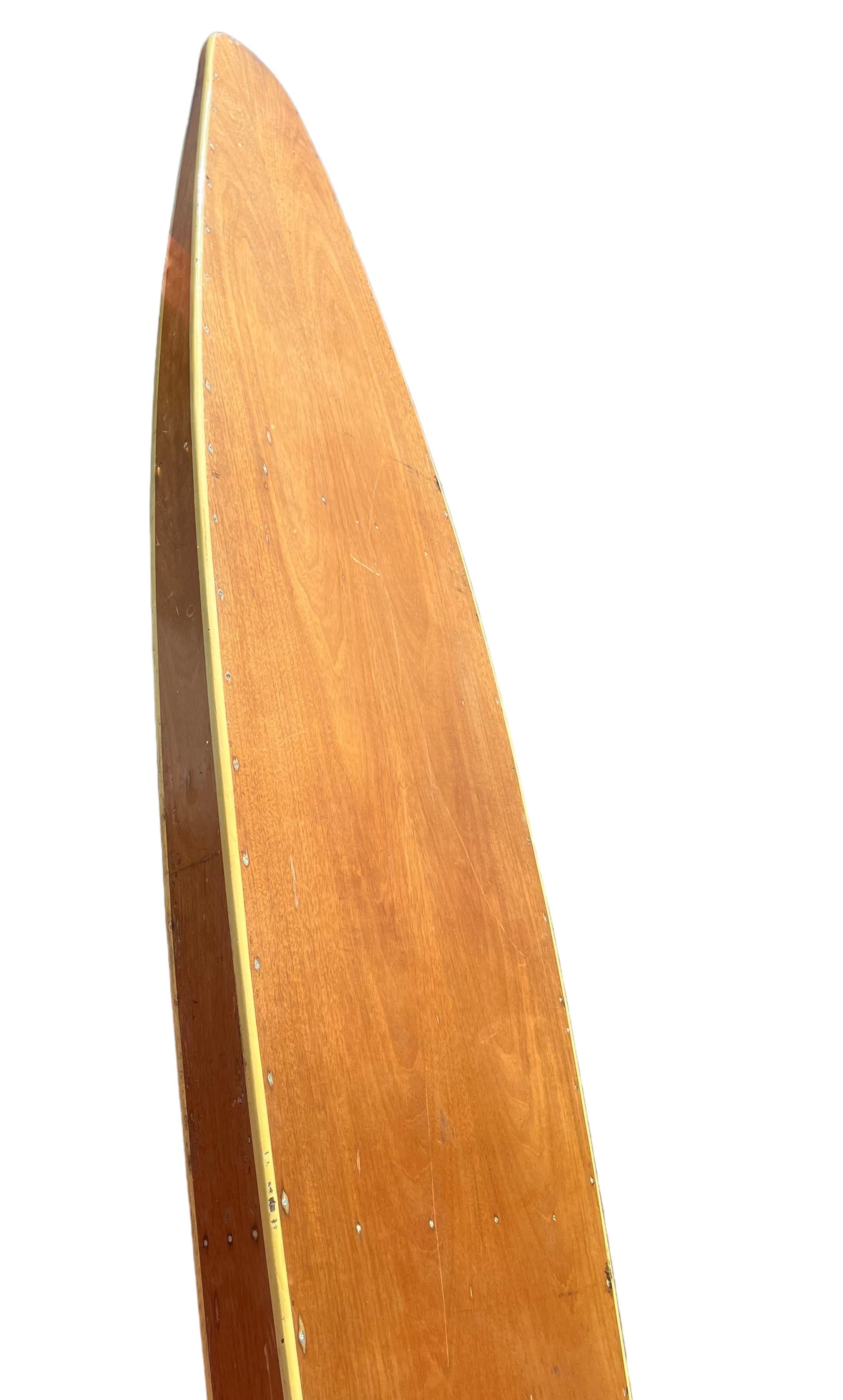 Mid-20th Century 1930s Replica Tom Blake hollow wooden surfboard For Sale
