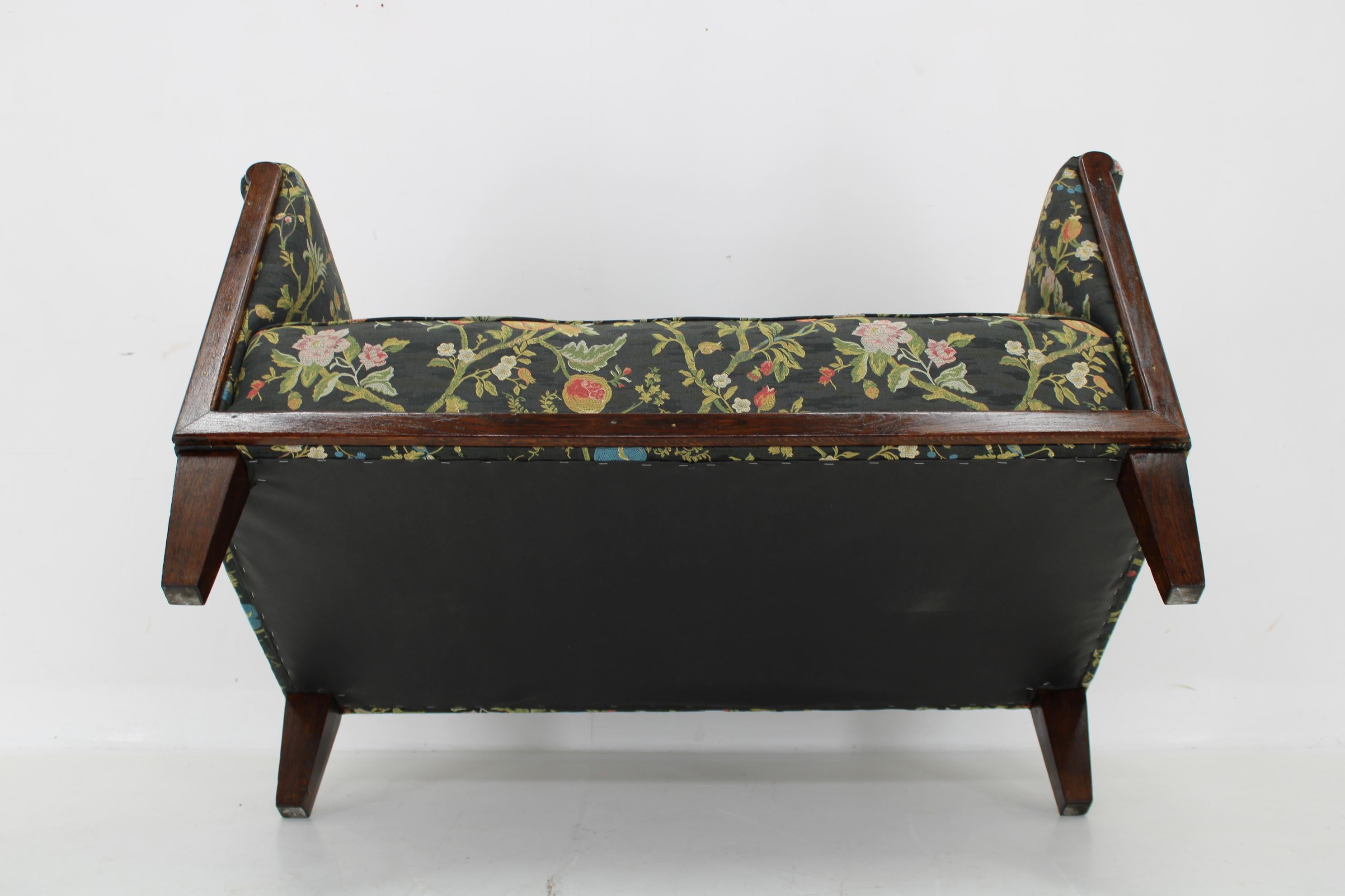 1930s Restored Art Deco 2-Seater Sofa , Czechoslovakia For Sale 5