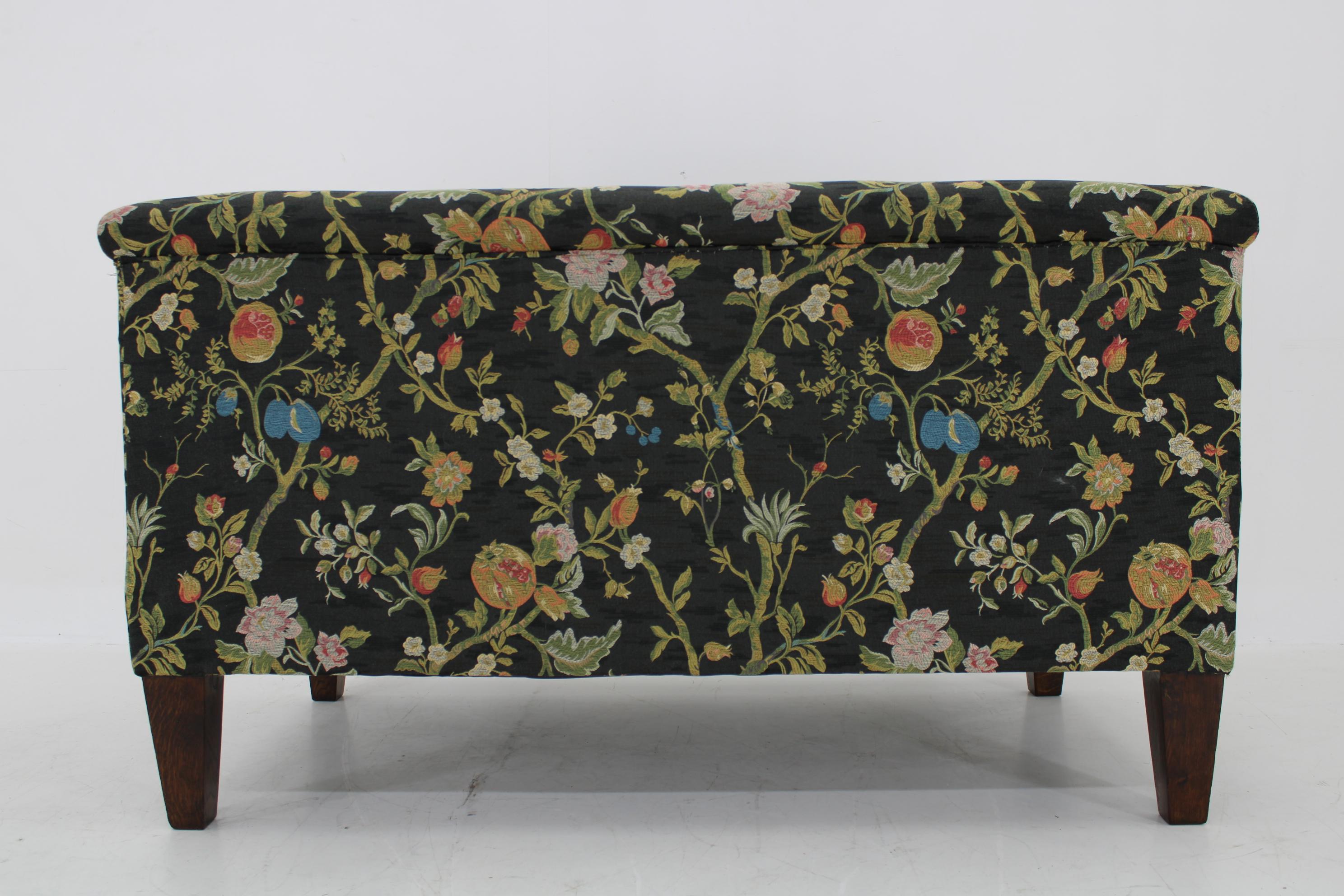 1930s Restored Art Deco 2-Seater Sofa , Czechoslovakia For Sale 9