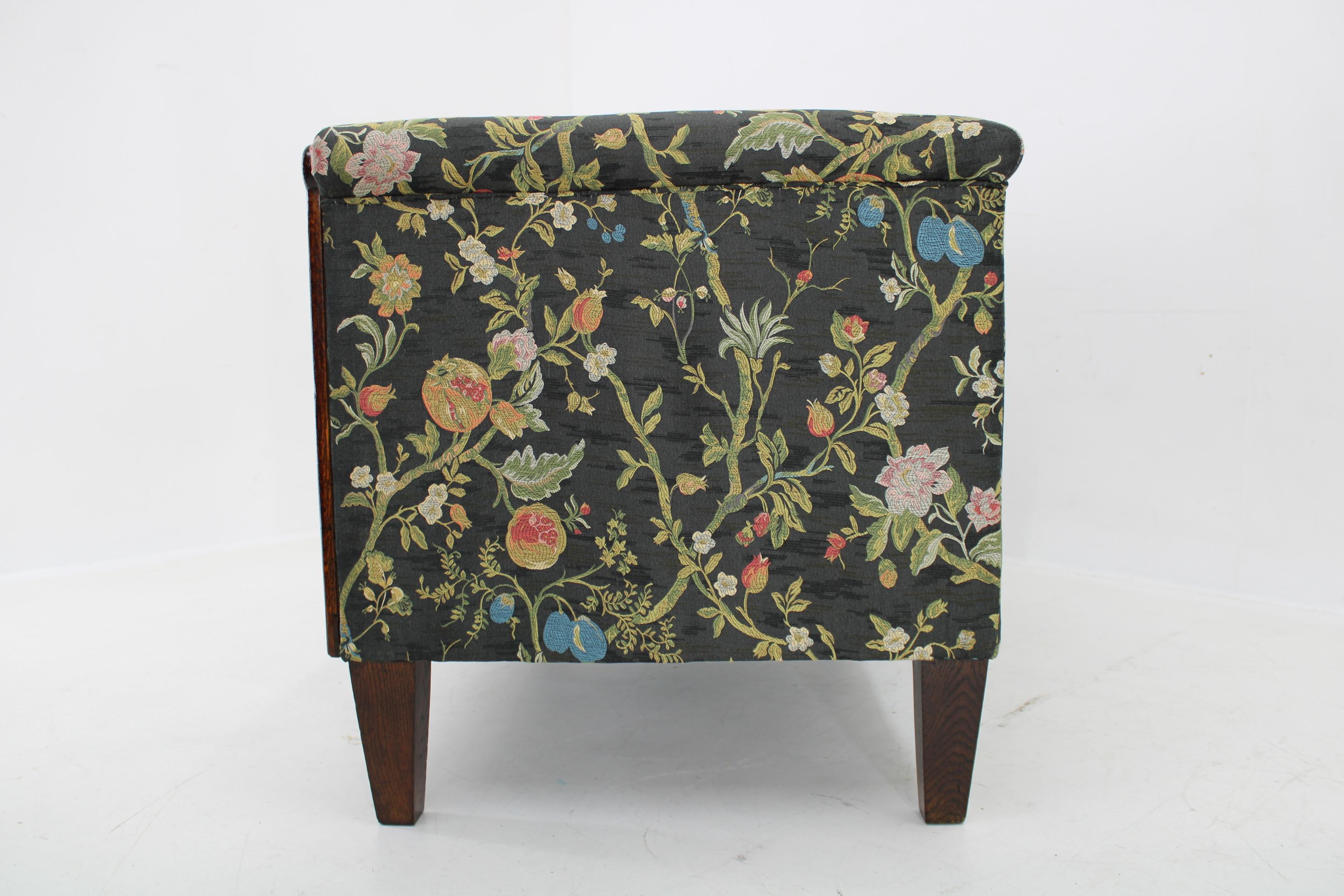 Fabric 1930s Restored Art Deco 2-Seater Sofa , Czechoslovakia