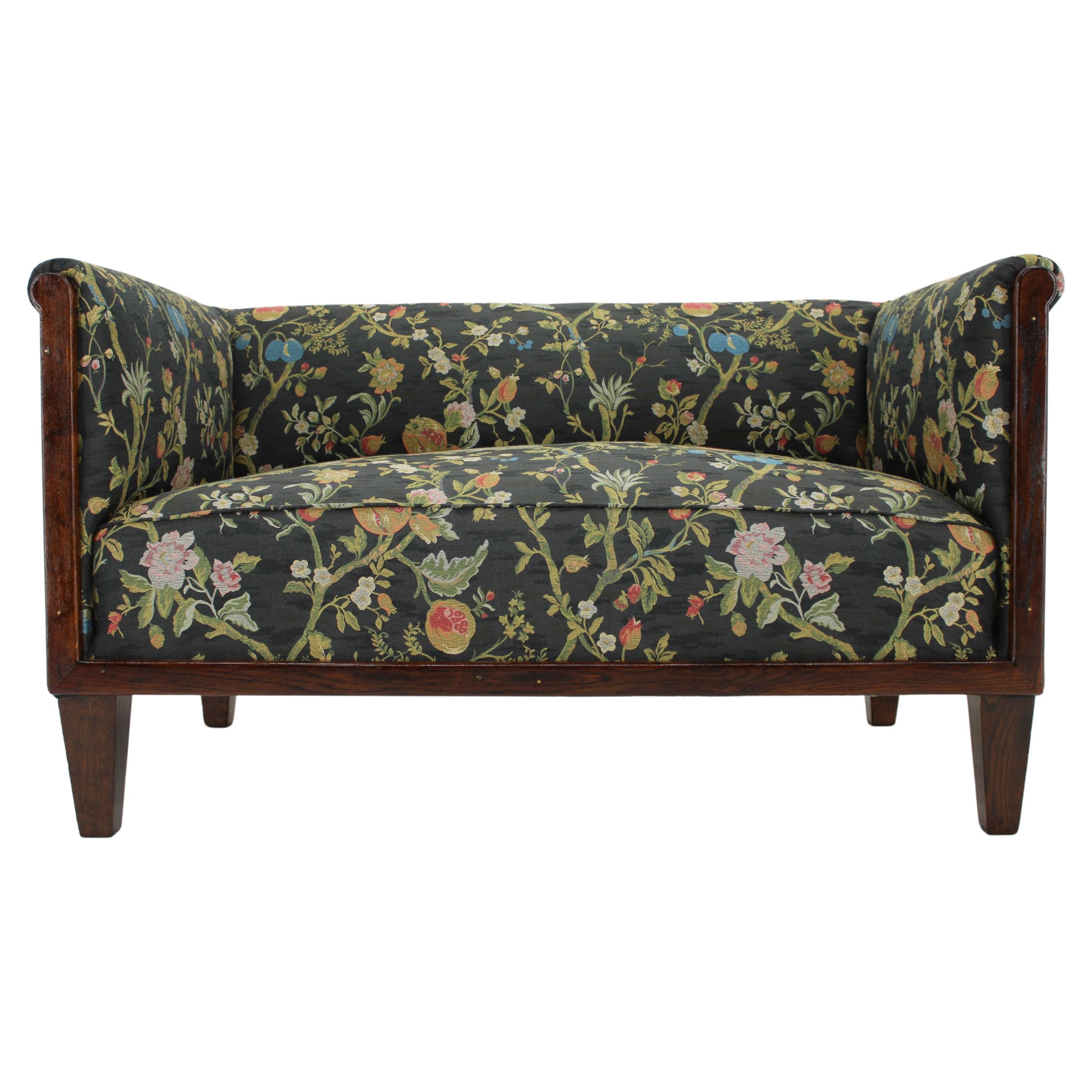 1930s Restored Art Deco 2-Seater Sofa , Czechoslovakia For Sale