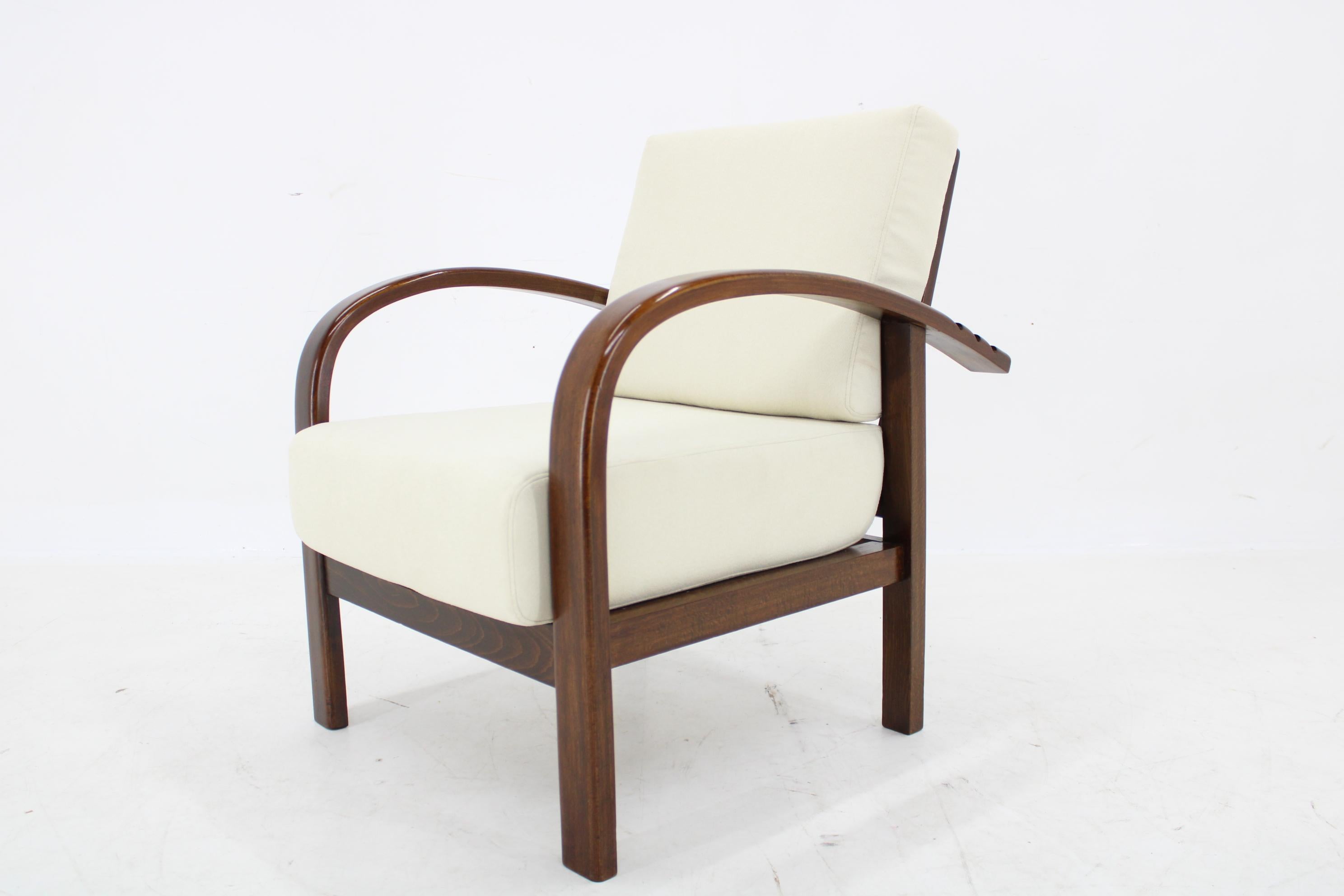 1930s Restored Art Deco Adjustable Armchair by Fischel, Czechoslovakia For Sale 1