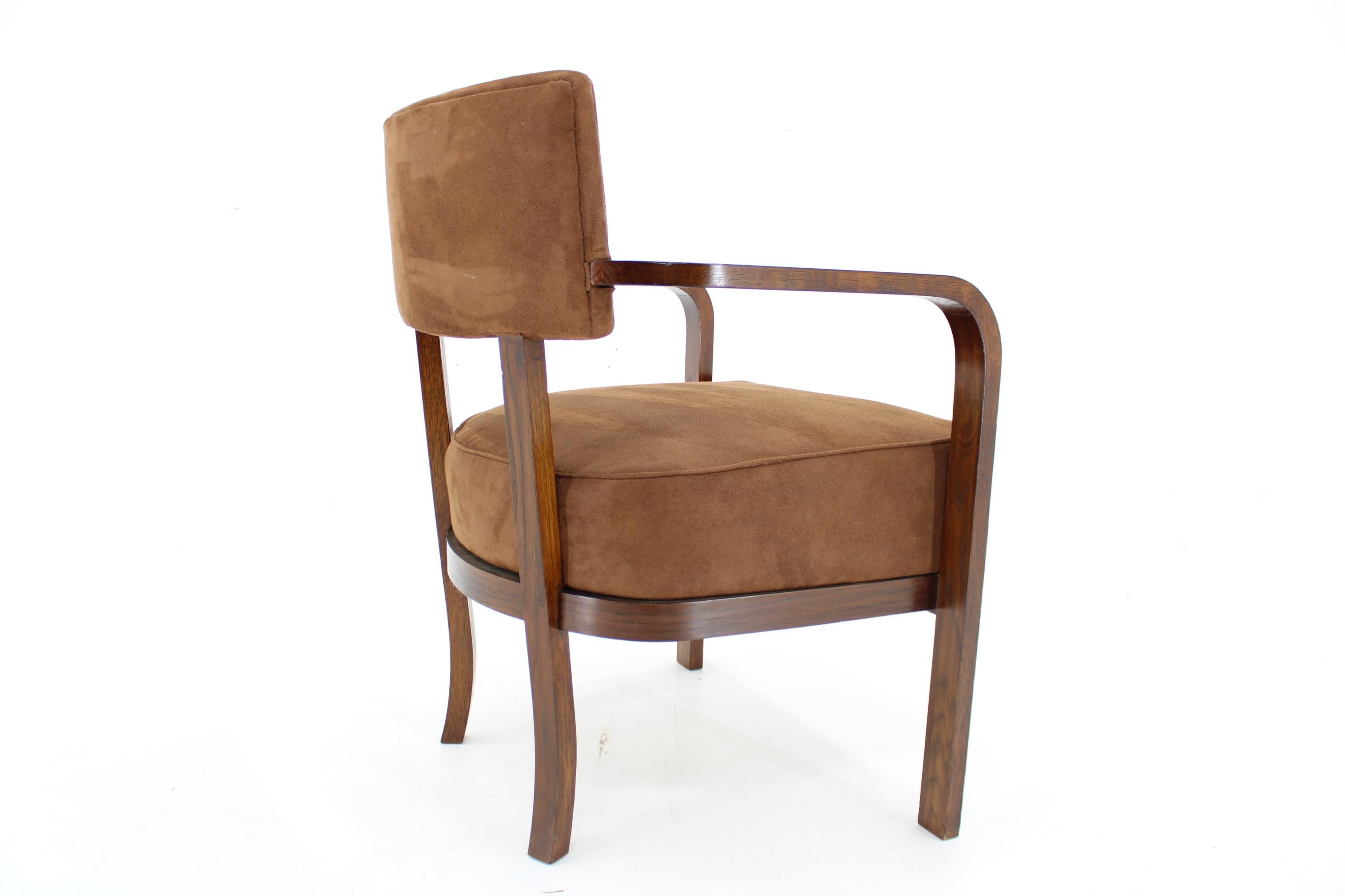 1930s Restored Art Deco Armchair, up to 4 pieces For Sale 3