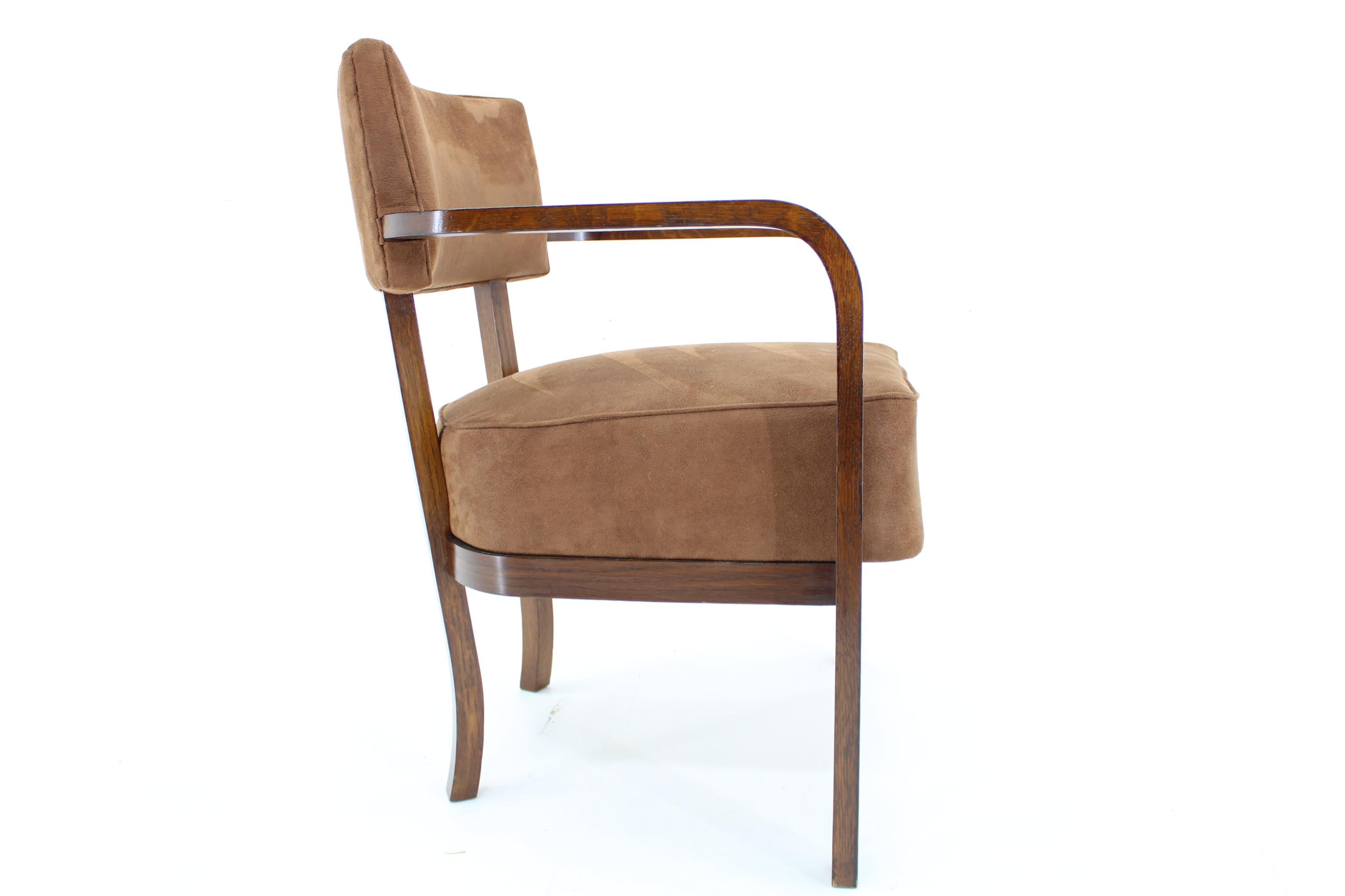 1930s Restored Art Deco Armchair, up to 4 pieces For Sale 4