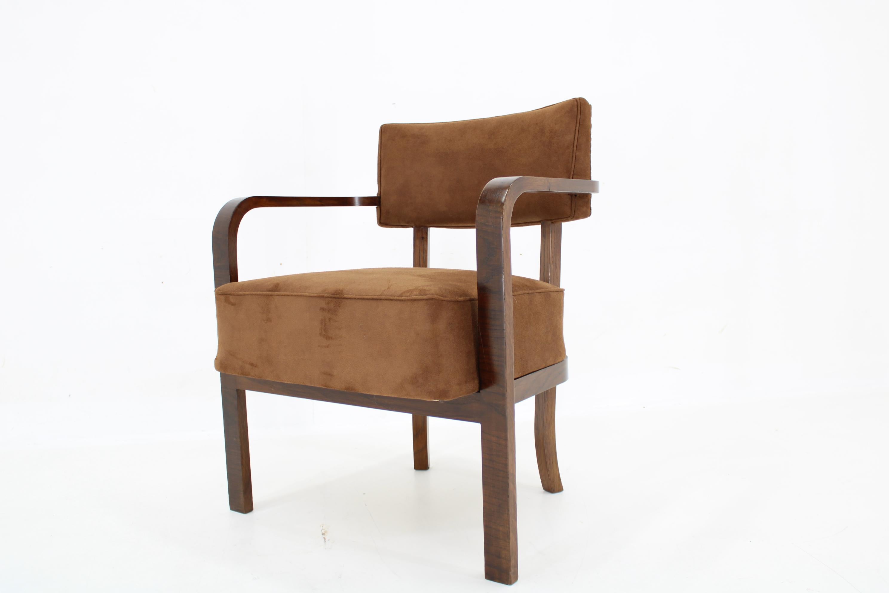 Mid-20th Century 1930s Restored Art Deco Armchair, up to 4 pieces For Sale
