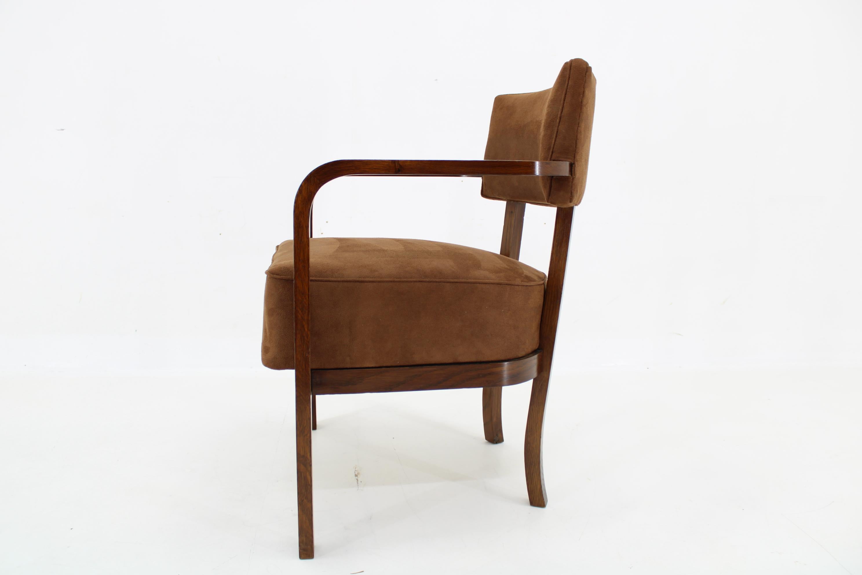 Fabric 1930s Restored Art Deco Armchair, up to 4 pieces For Sale