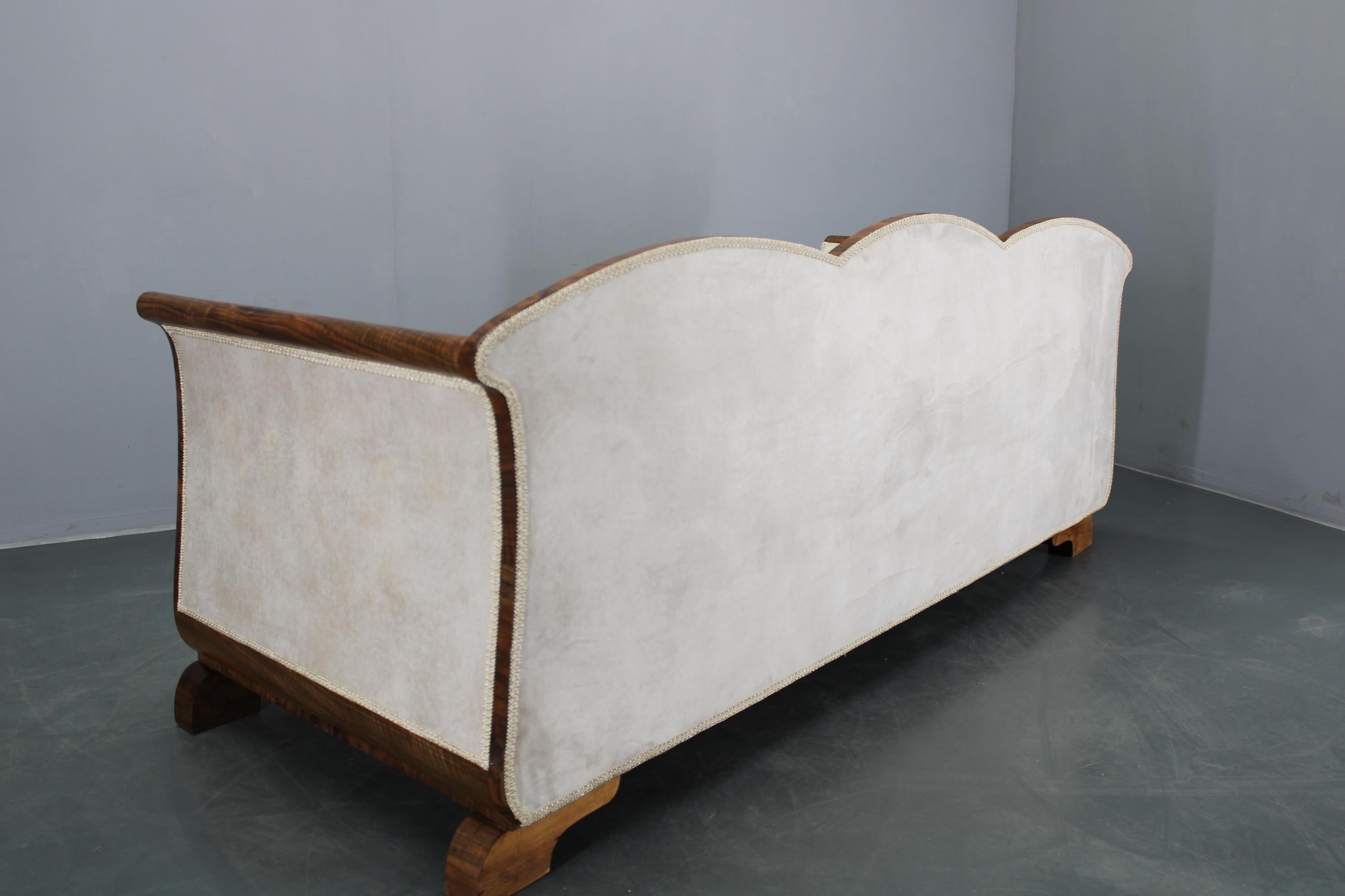 1930s Restored Art Deco Sofa, Czechoslovakia For Sale 6