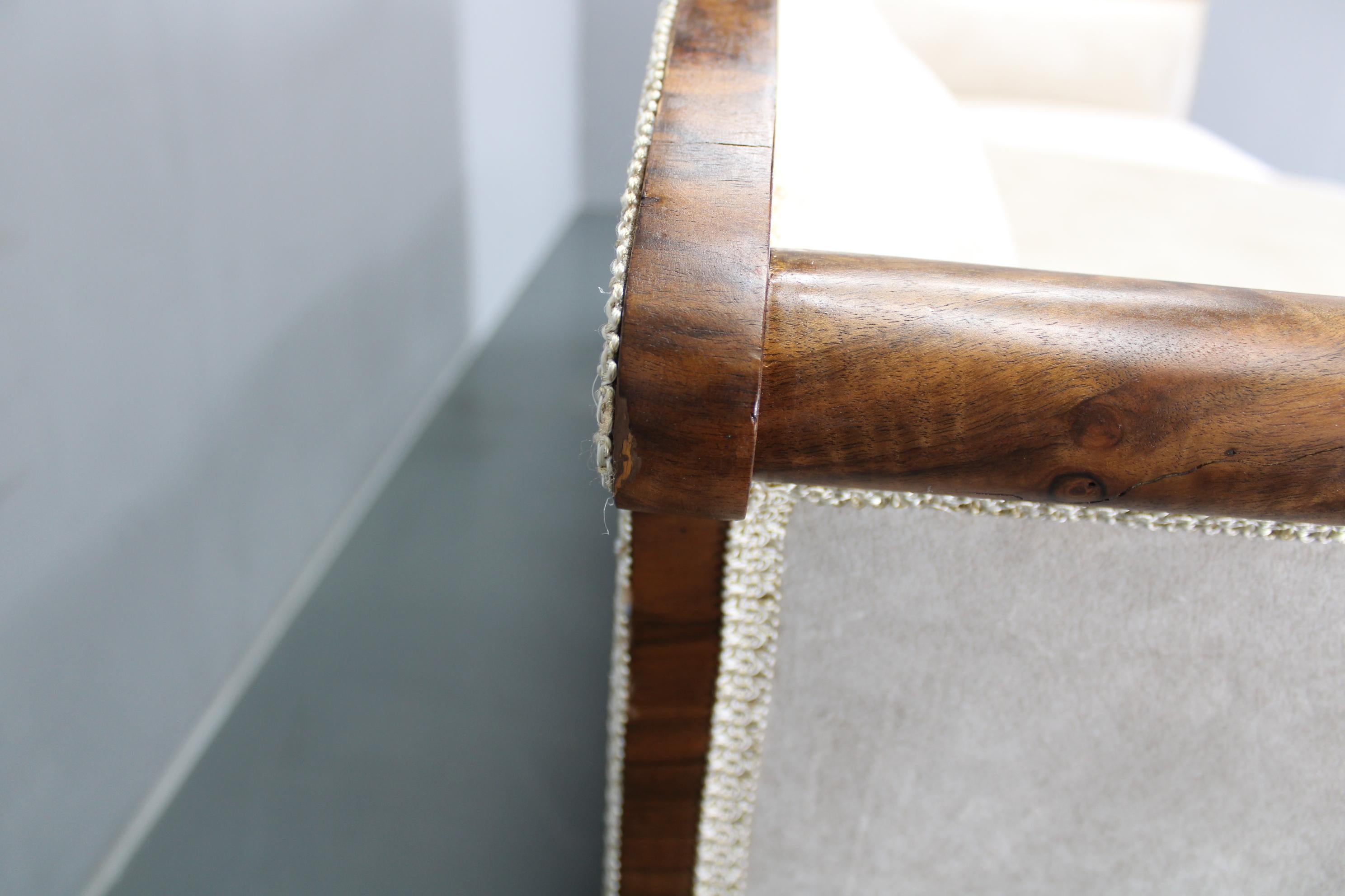 1930s Restored Art Deco Sofa, Czechoslovakia For Sale 14