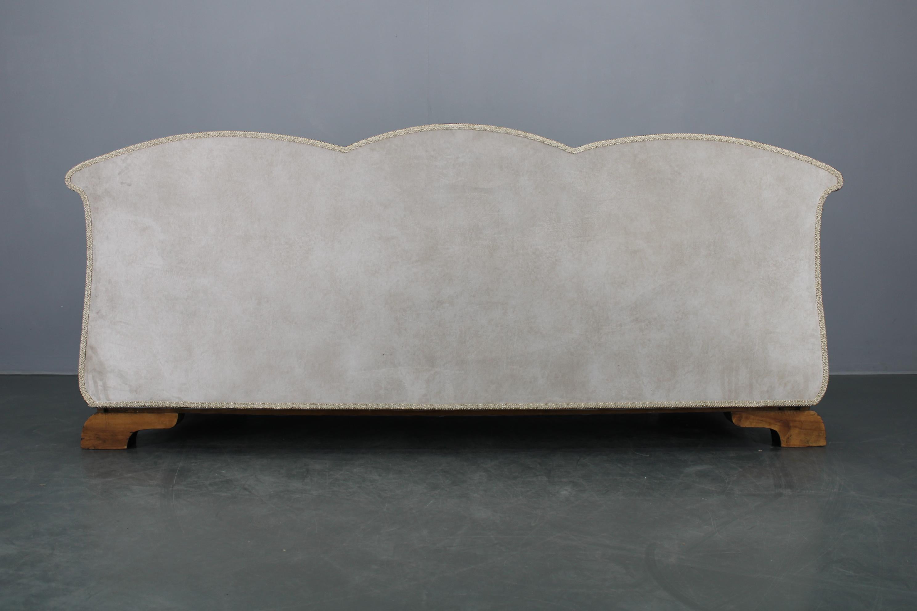 1930s Restored Art Deco Sofa, Czechoslovakia For Sale 4
