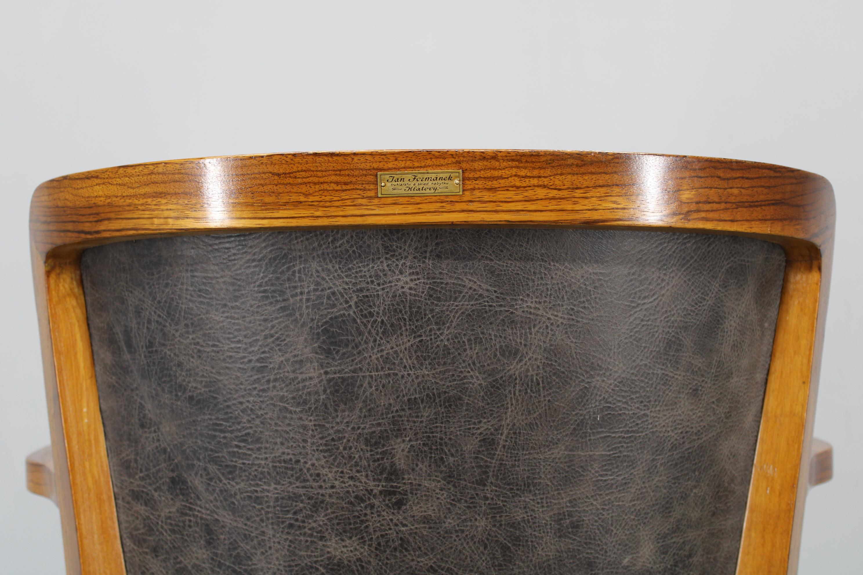 Fauteuil de bureau pivotant en bois Art Déco des années 1930 restauré en vente 3