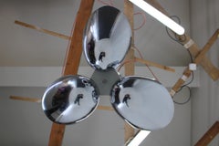 1930s Restored Bauhaus Chrome Plated Chandelier by Zukov , Czechoslovakia
