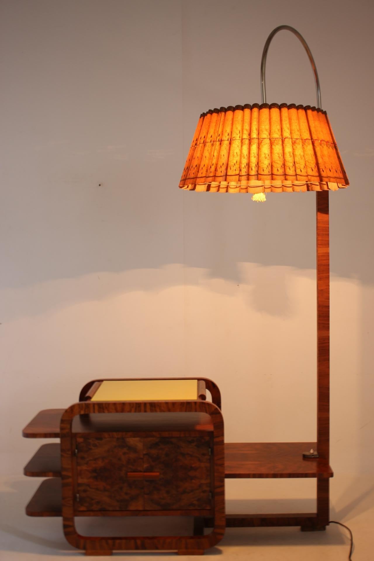 1930s Restored Large Art Deco Floor Lamp, Czechoslovakia For Sale 8