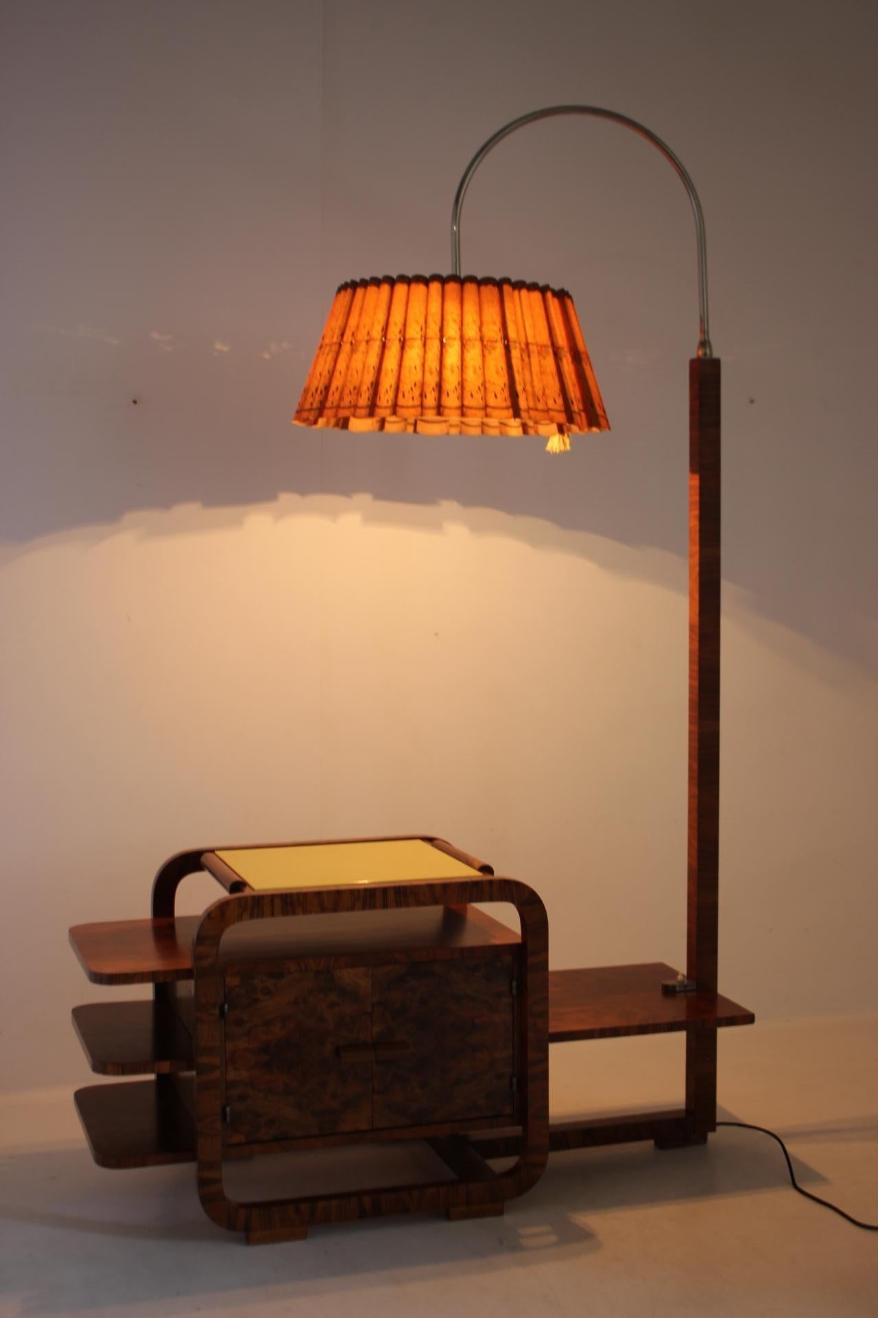 1930s Restored Large Art Deco Floor Lamp, Czechoslovakia For Sale 9