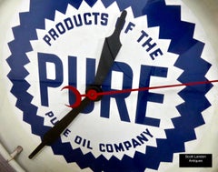 1930s Restored Neon, Hexagonal-Shaped, Wall Clock