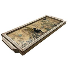 1930s Reversed Painted Fairy Silhouette Framed Artwork by Mary Fisher