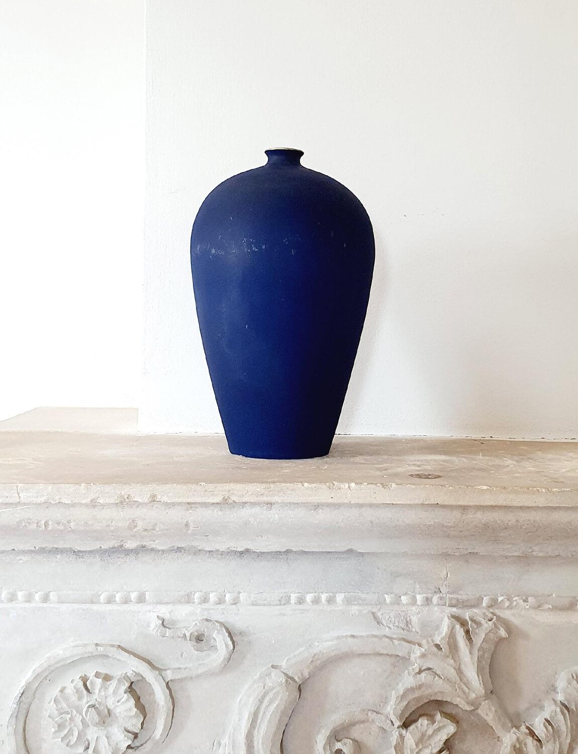 Italian Giovanni Gariboldi for Richard Ginori 1930s Signed Blue Vase with Ship 1