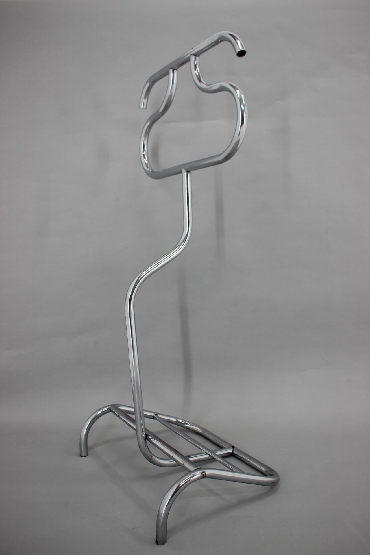 Chrome 1930s Robert Slezak Bauhaus Dressboy, Czechoslovakia For Sale