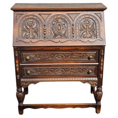 Used 1930s Rockford Furniture Jacobean Style Handcrafted Secretary Desk