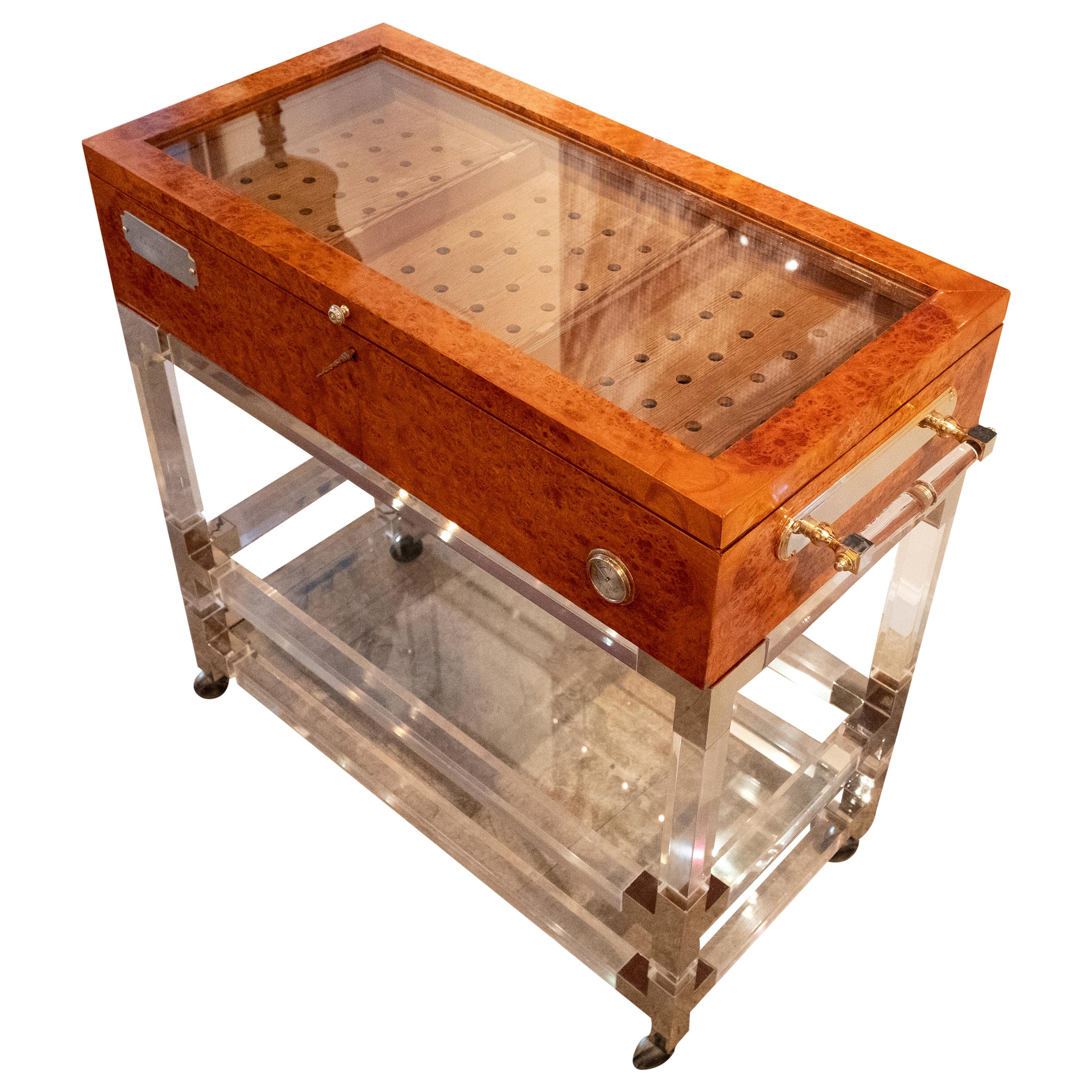 1930s Rolling Humidor with Brass Accents