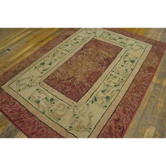 Alfombra antigua de gancho americano 4' 0" x 5' 5"