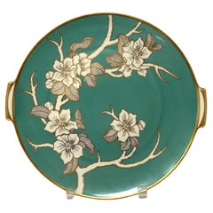 Plat de service Rosenthal Selb peint à la main à motifs floraux de fleurs de cerisiers des années 1930