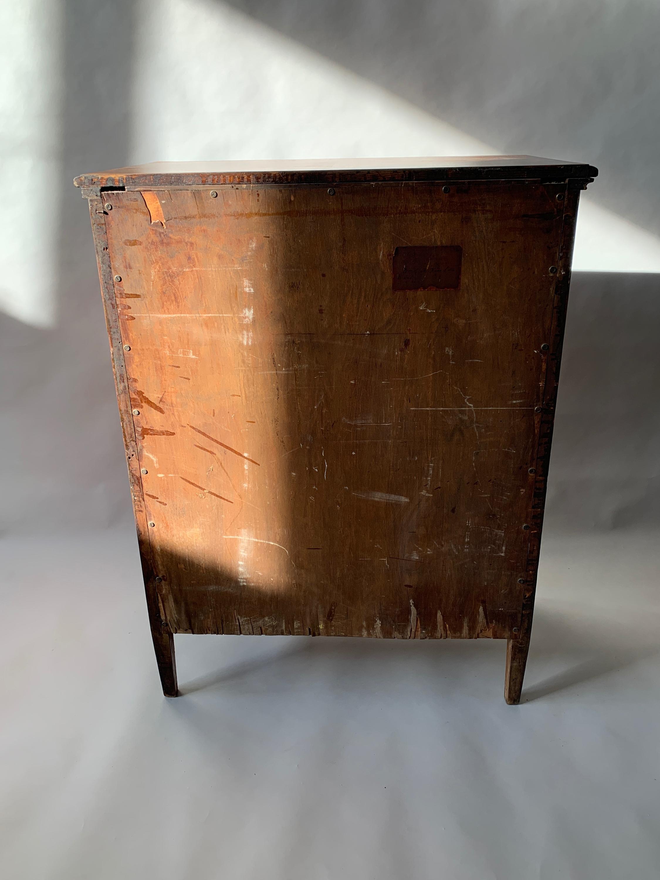 1930s Rosewood English Dresser with Brass Knobs 2