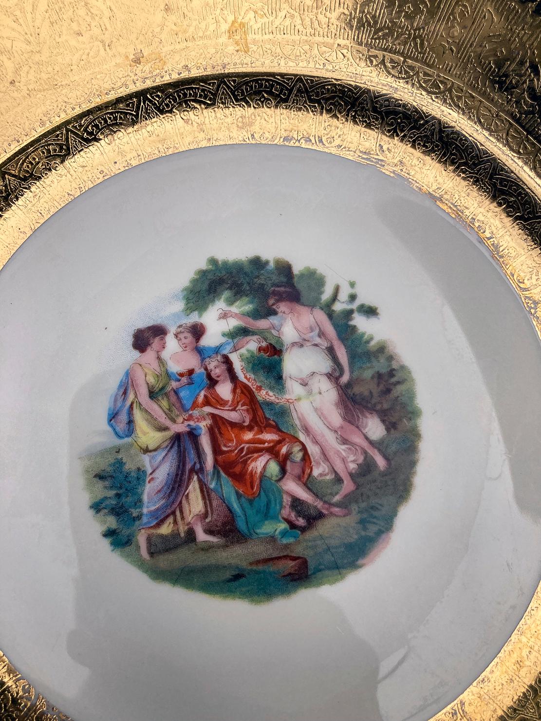 1930 Royal China Platos con borde dorado - Set de 12 en venta 3