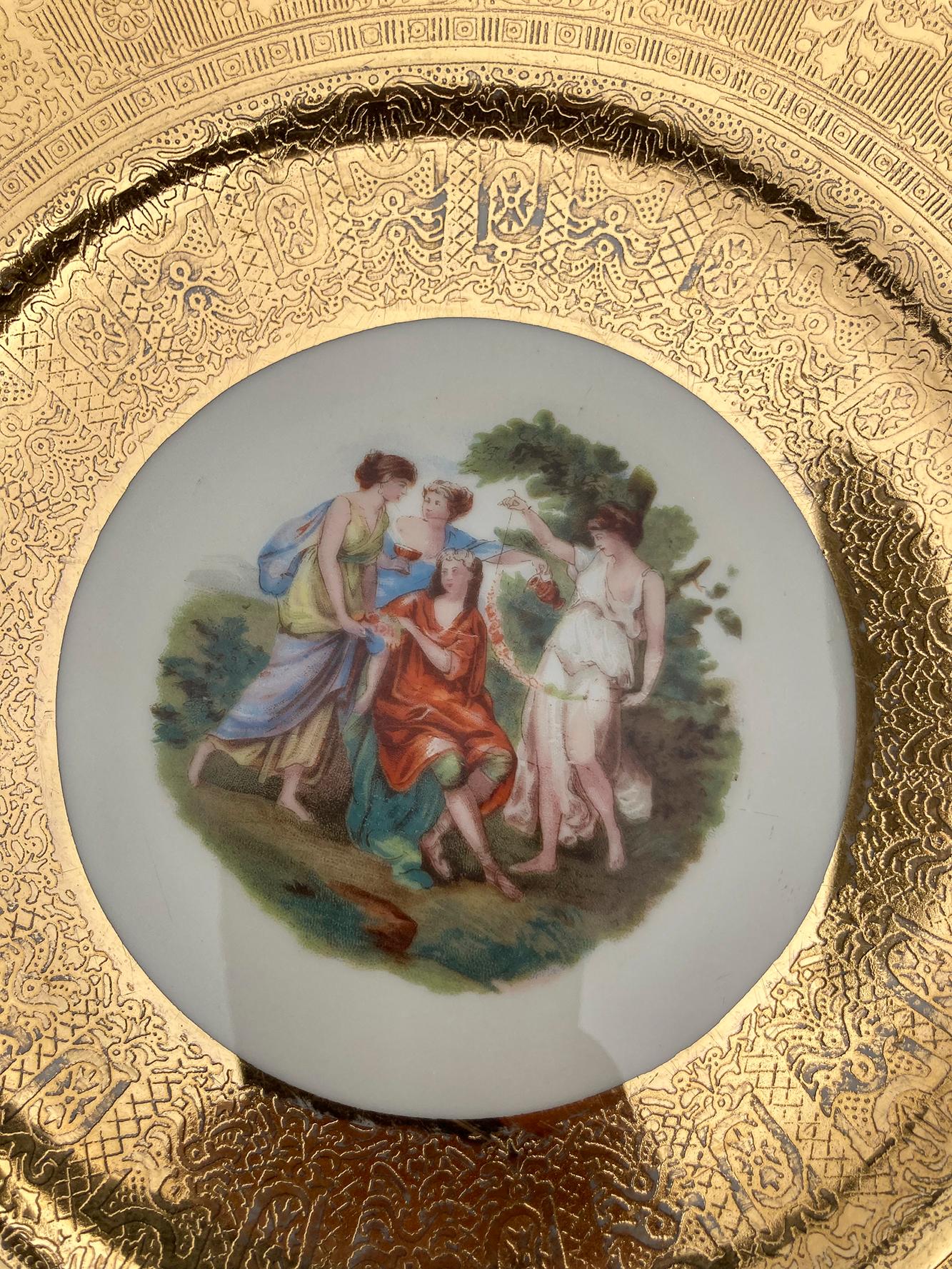 1930 Royal China Platos con borde dorado - Set de 12 en venta 6