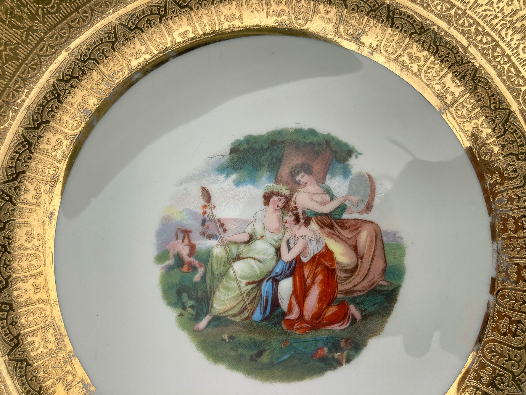 1930 Royal China Platos con borde dorado - Set de 12 Renacimiento renacentista en venta