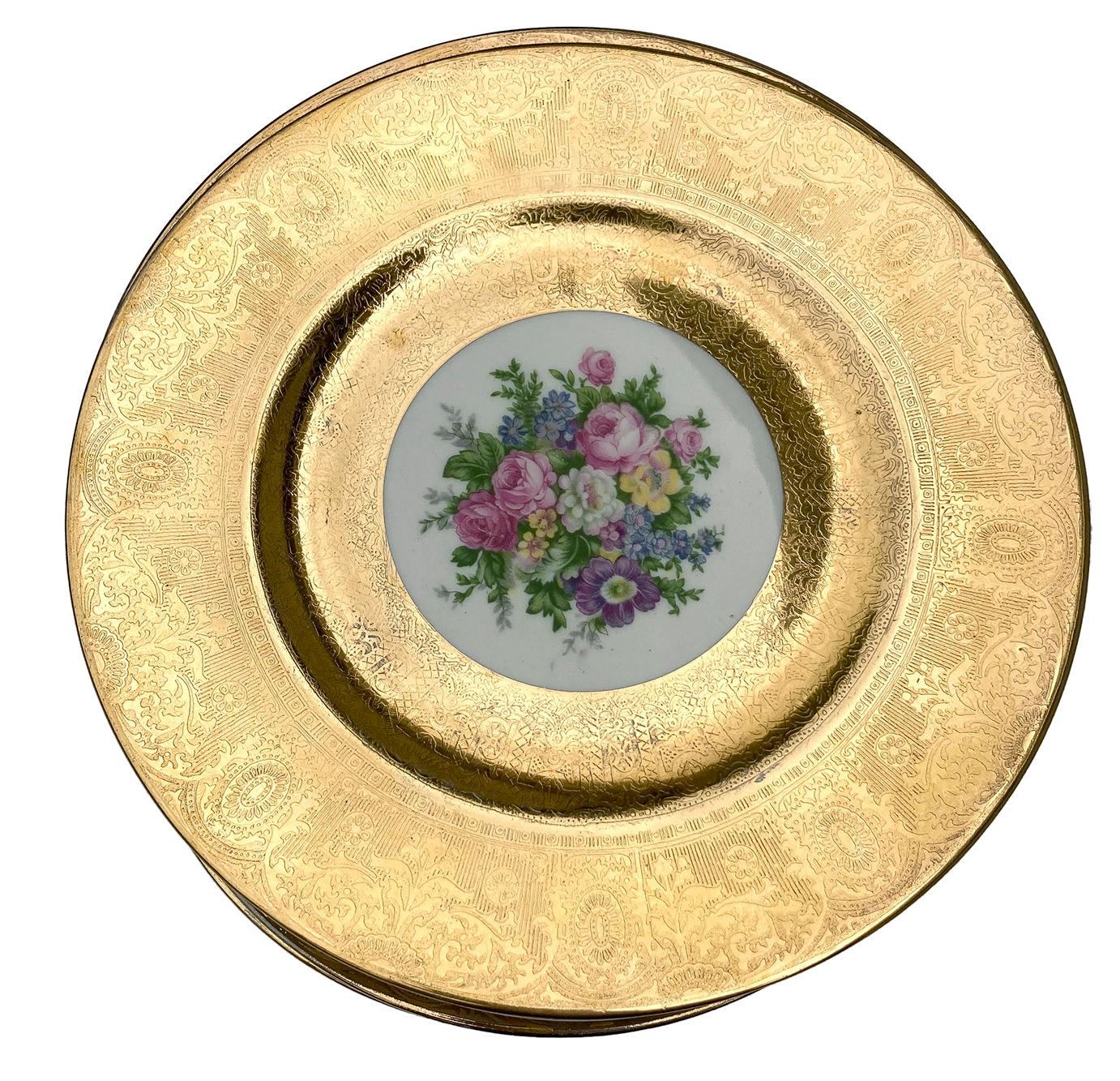 1930 Royal China Platos con borde dorado - Set de 12 en Bueno estado para la venta en Malibu, CA