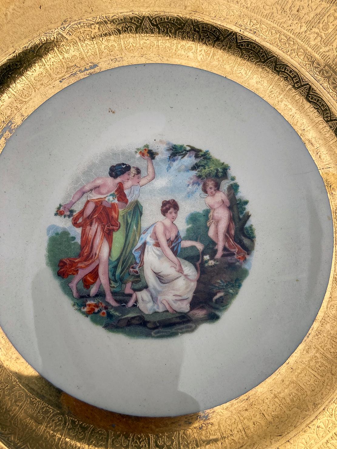 1930 Royal China Platos con borde dorado - Set de 12 Porcelana en venta