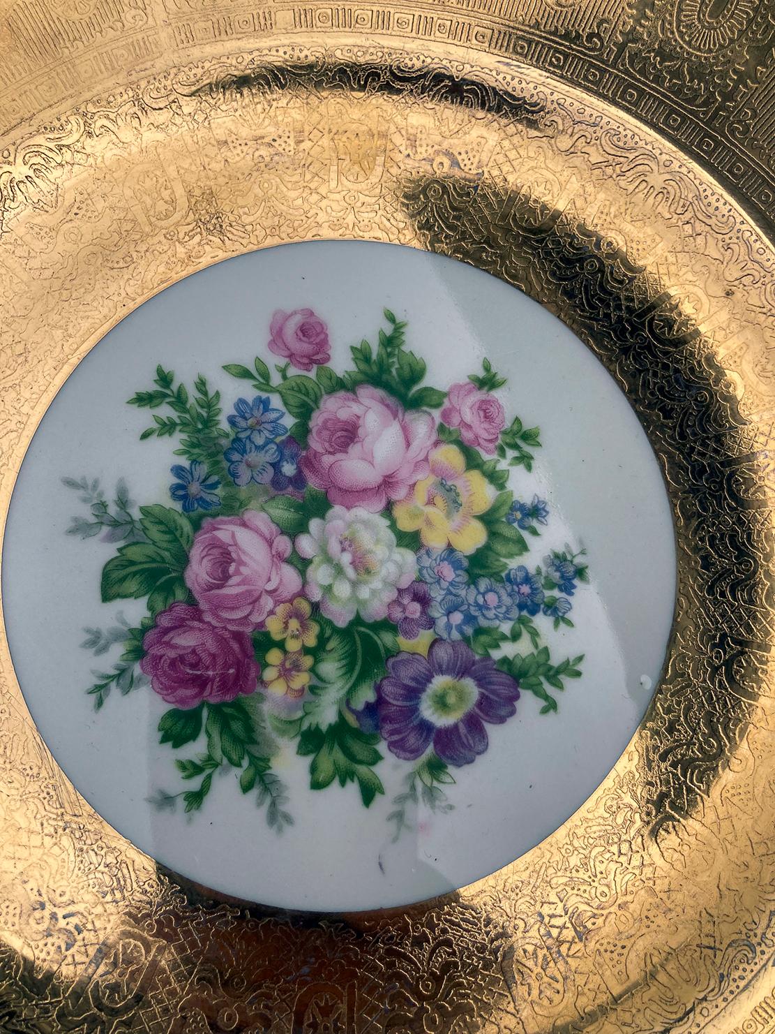 1930 Royal China Platos con borde dorado - Set de 12 en venta 2