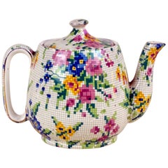 Vintage 1930s Royal Winton Little Teapot Queen Anne Needlepoint Pattern Made in England