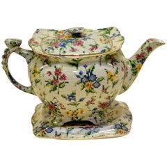 1930s Royal Winton Teapot Queen Anne Needlepoint Pattern Made in England
