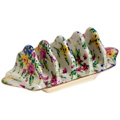 1930s Royal Winton Toast Rack Queen Anne Needlepoint Pattern Made in England