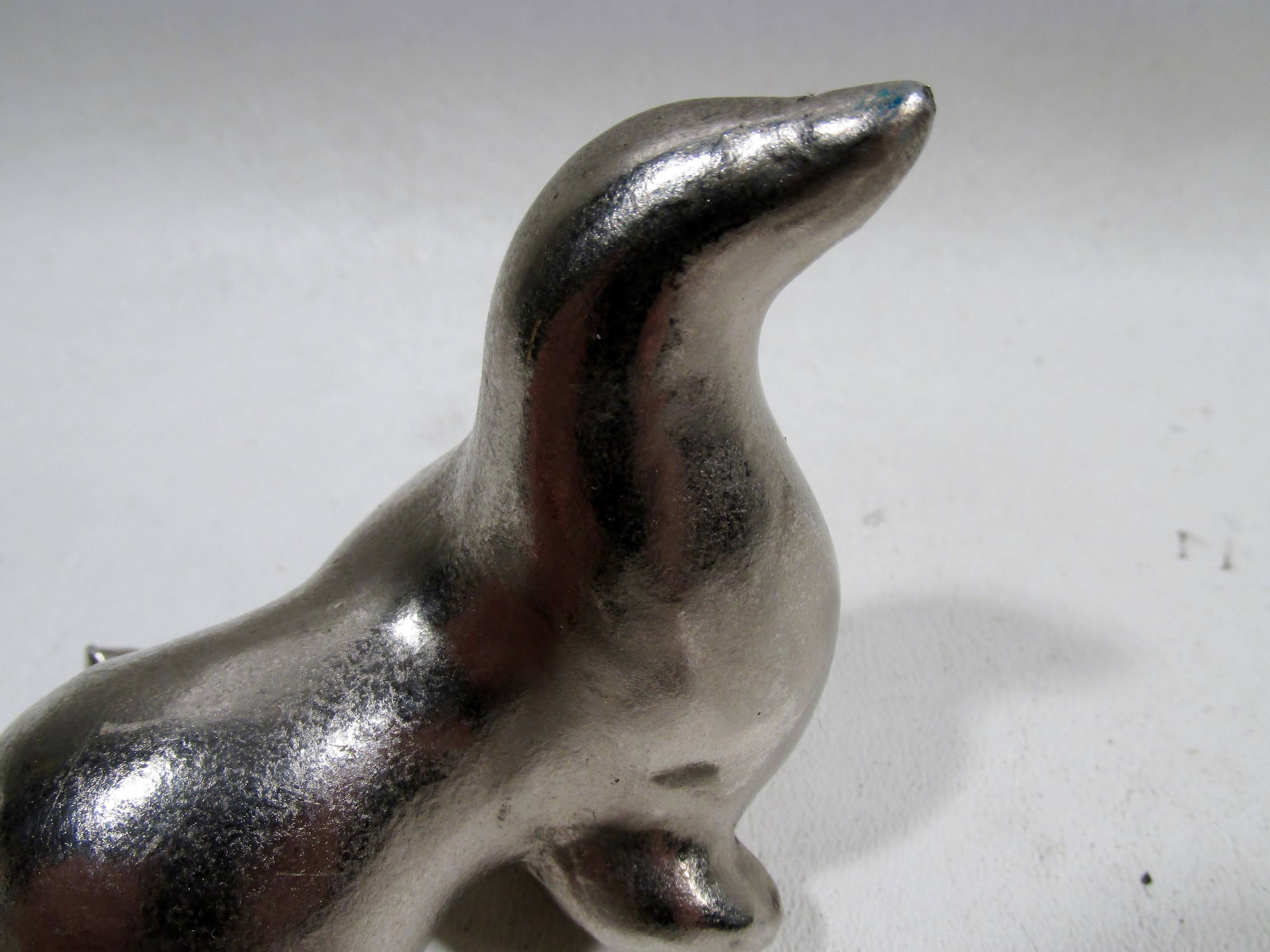 Plated 1930s Russel Wright Original Whoozoo Seal Paperweight Circus Animal Series